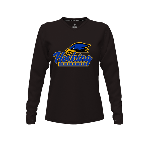 [FTLVCFBK-FYXS-LOGO1] Decker Comfort T-Shirt (Female Youth XS, Black, V Neck, Logo 1, Long Sleeve)