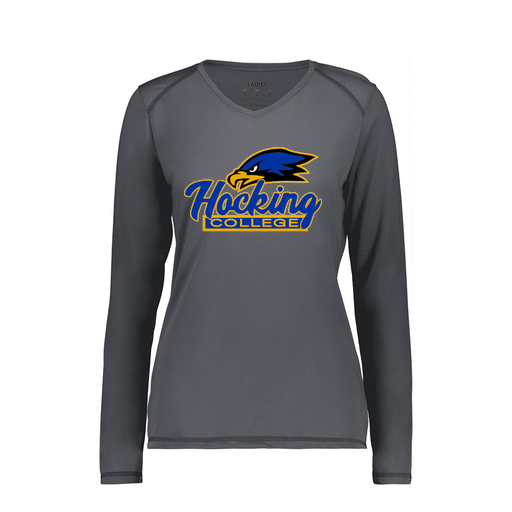 [6847.98D.XS-LOGO1] Women's SoftTouch Long Sleeve (Female Adult XS, Gray, Logo 1)