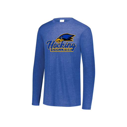 [FTLCUBRY-YS-LOGO1] Decker Youth Tri-Blend T-Shirt - Long Sleeve (Youth S, Royal, Logo 1)