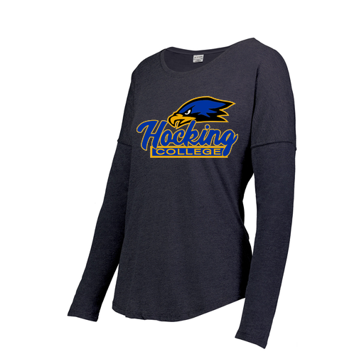 [FTLCUBNV-FAXS-LOGO1] Decker Women's Tri-Blend T-Shirt - Long Sleeve (Female Adult XS, Navy, Logo 1)